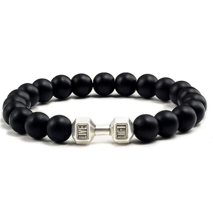 Black Matte Agate Onyx Beads Bracelet (Pack of 2)