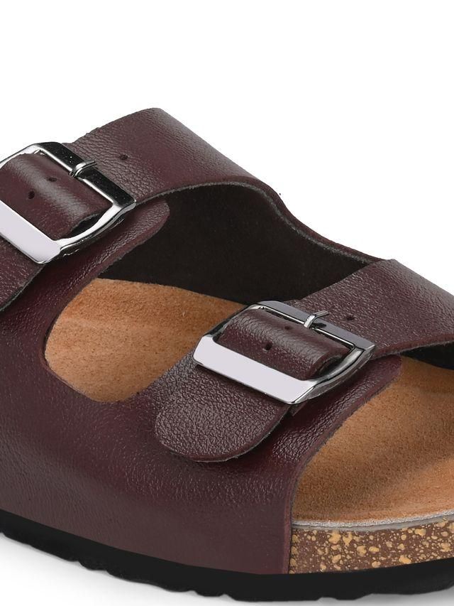 Mens Arizona Brown Leather Slippers